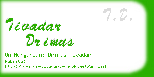 tivadar drimus business card